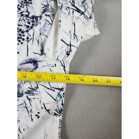 Womens Open Front Blazer Jacket Size 10 Embroidered Floral Artsy Office Church - Picture 6 of 9